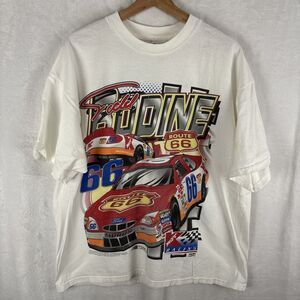 Vintage Checkered Flag Sports Todd Bodine NASCAR T-shirt White Sz XL